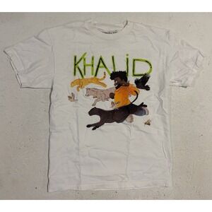 Khalid Shirt Mens M White Free Spirit 2019 Tour Graphic Band Tee Double‎ Sided